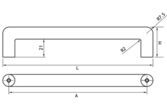 Greep ARCADE BA160 L174 Zamak Geborsteld messing